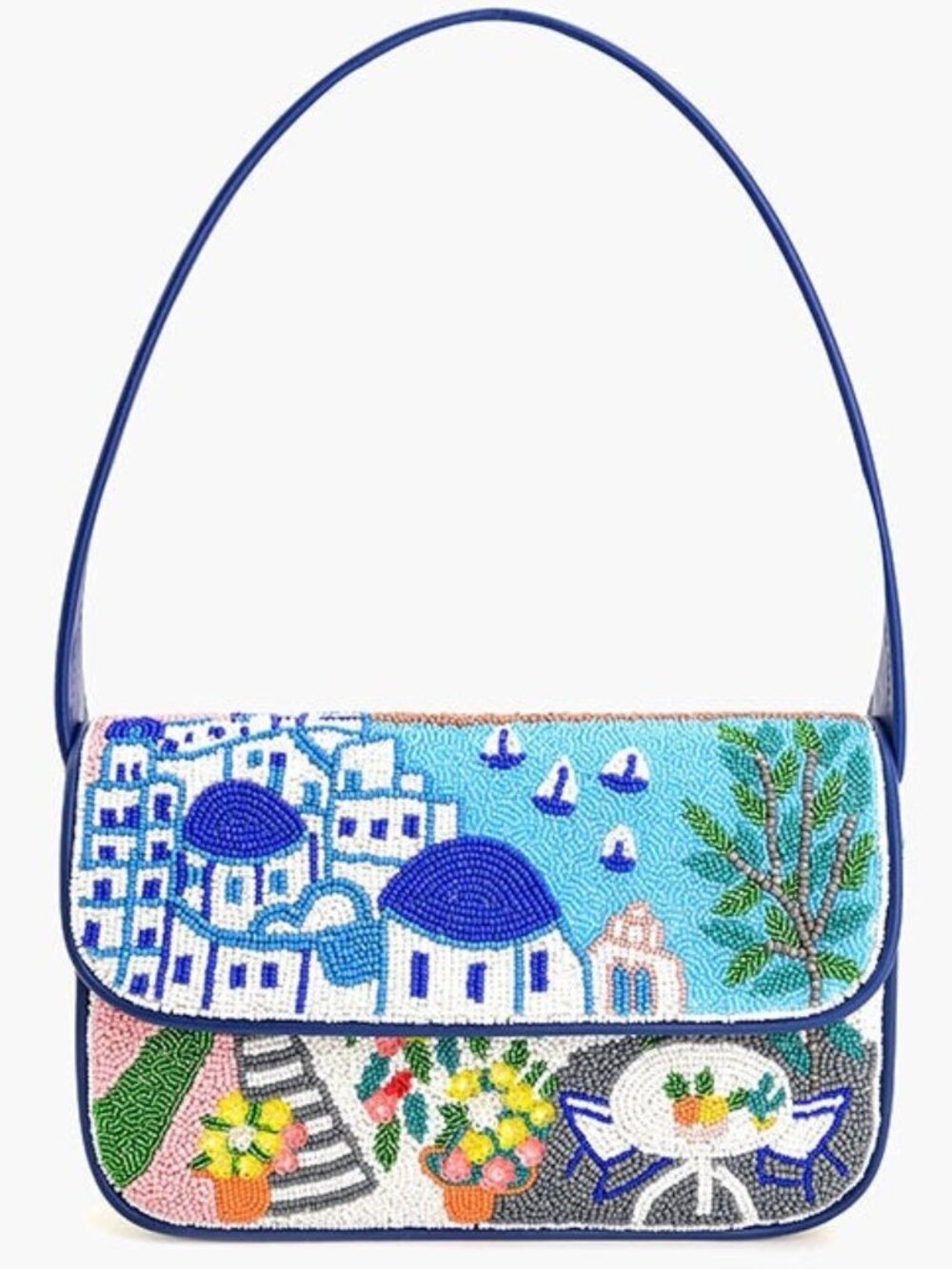 America & Beyond Santorini Dreams Beaded Shoulder Bag Greek Islands Vacation